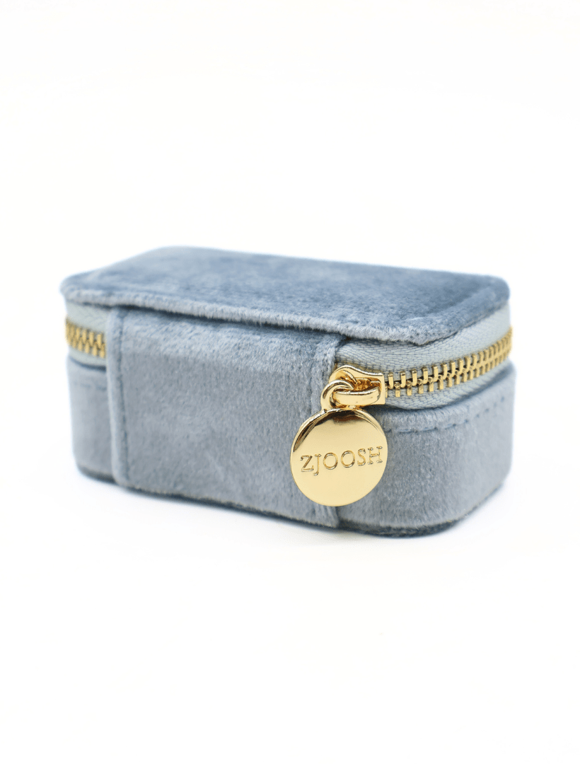 Mini Velvet Jewellery Case Blue - Zjoosh