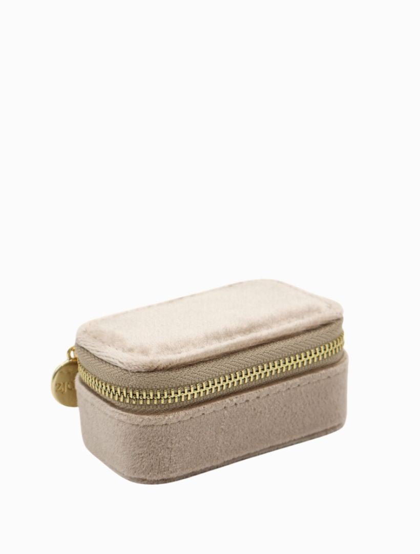 Mini Velvet Jewellery Case Champagne - Zjoosh