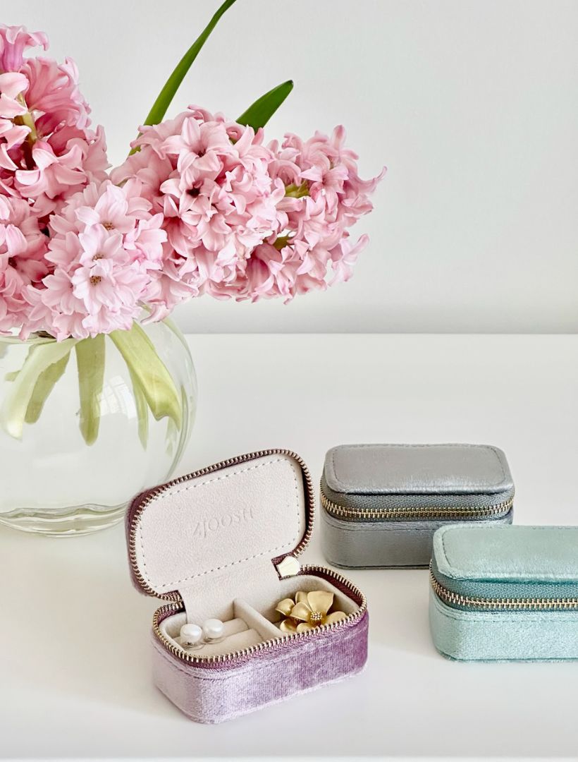 Mini Velvet Jewellery Case Lilac - Zjoosh