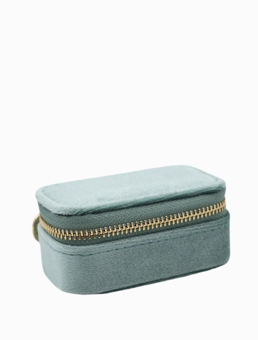 Mini Velvet Jewellery Case Sage - Zjoosh