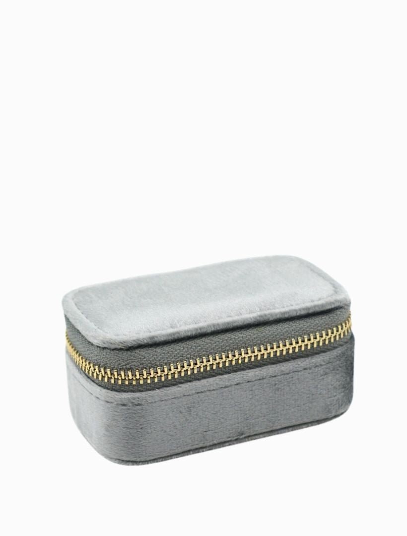 Mini Velvet Jewellery Case Silver - Zjoosh