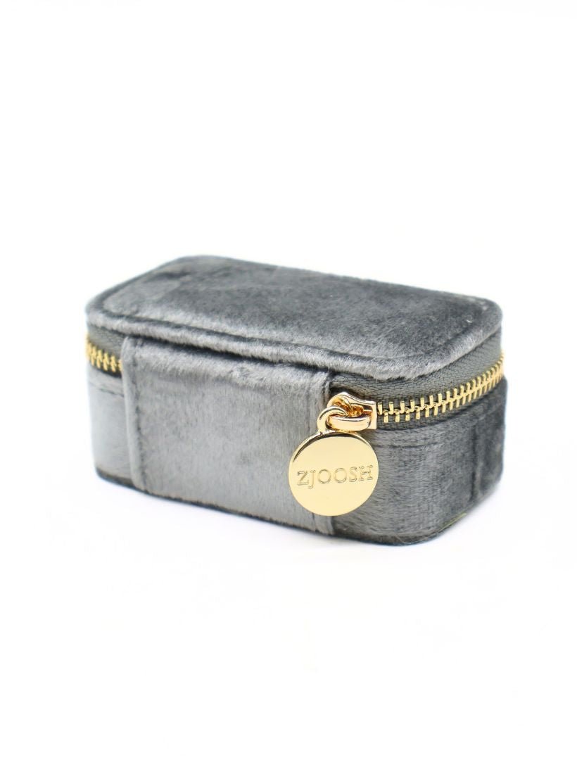 Mini Velvet Jewellery Case Silver - Zjoosh