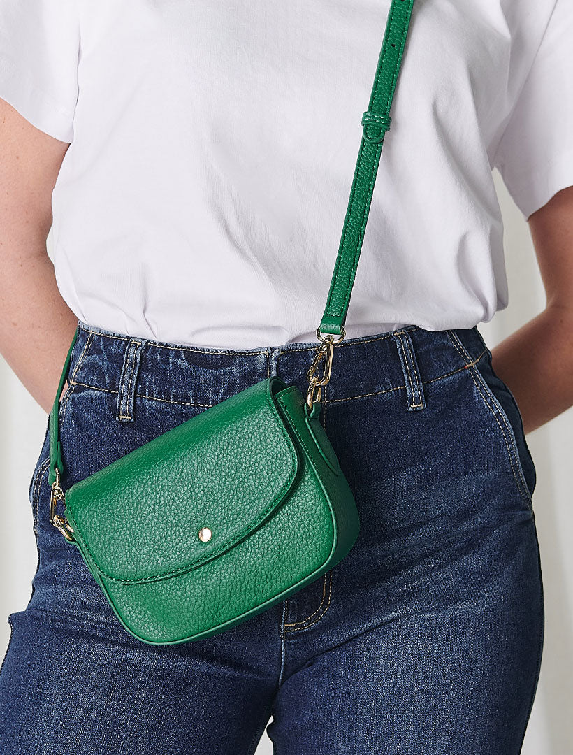 Back view - green crossbody bag