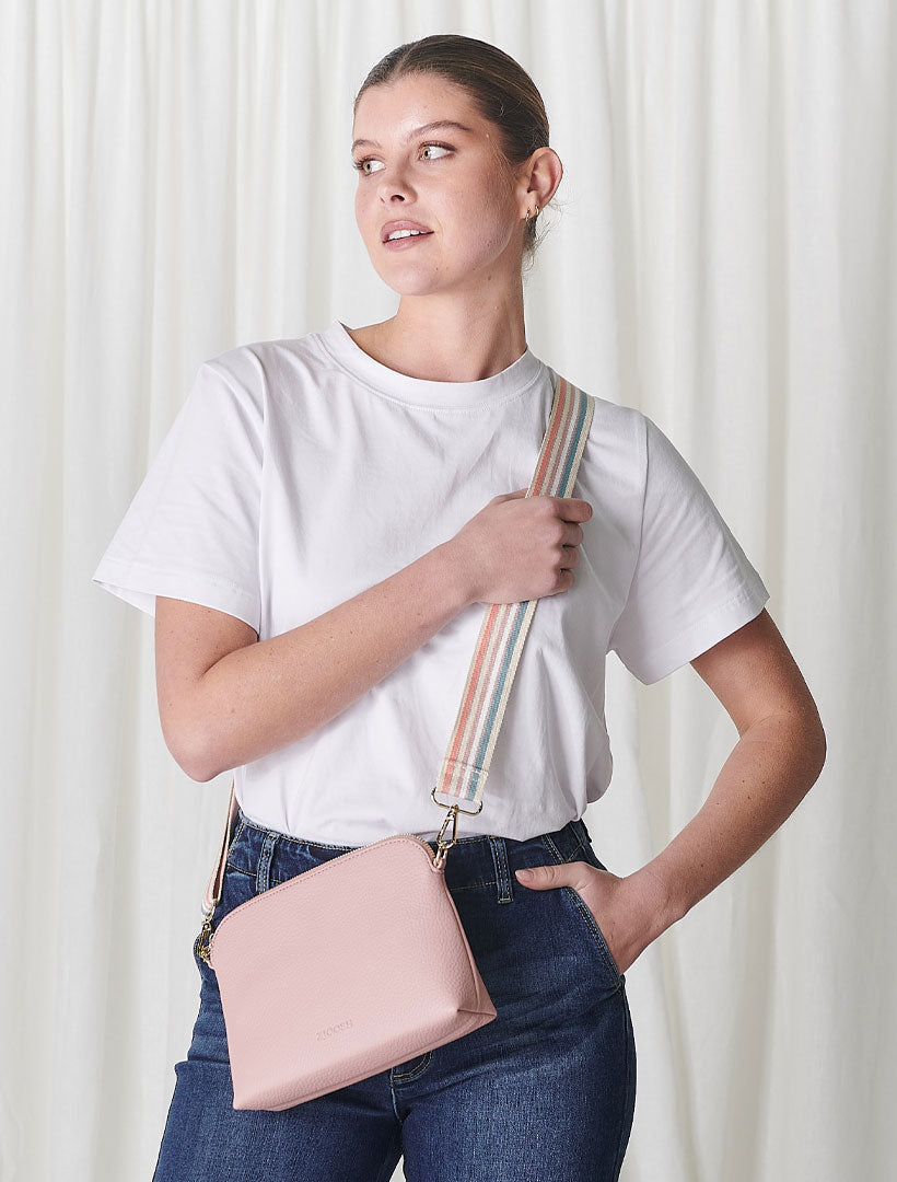 Front view - Pink cross body bag