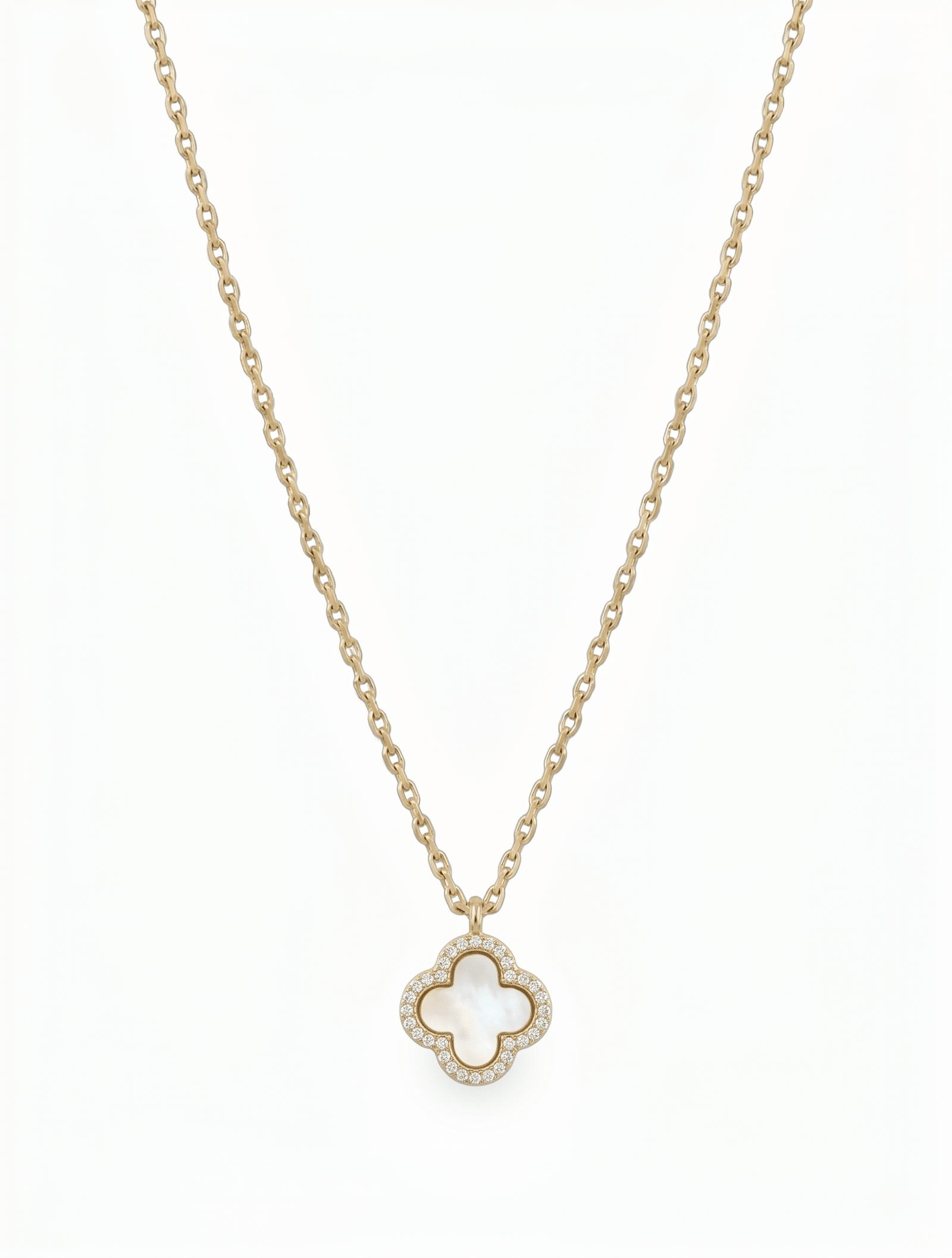 Mother Of Pearl Necklace Gold - Zjoosh