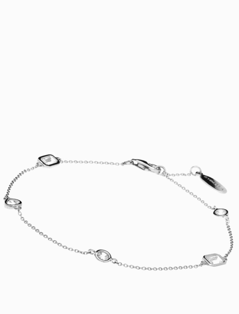 Multi Shape Bracelet Rhodium - Zjoosh