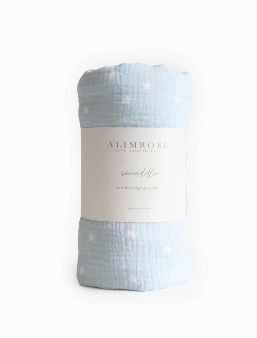 Muslin Cotton Swaddle Starry Night Blue - Zjoosh