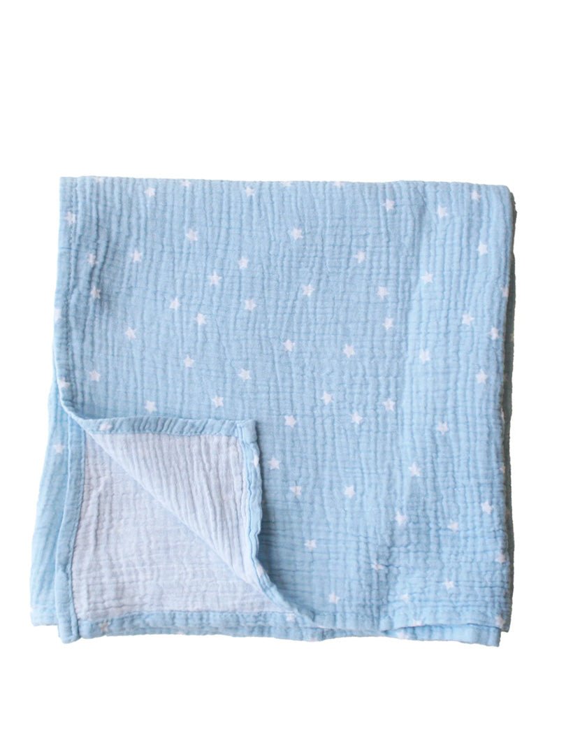 Muslin Cotton Swaddle Starry Night Blue - Zjoosh