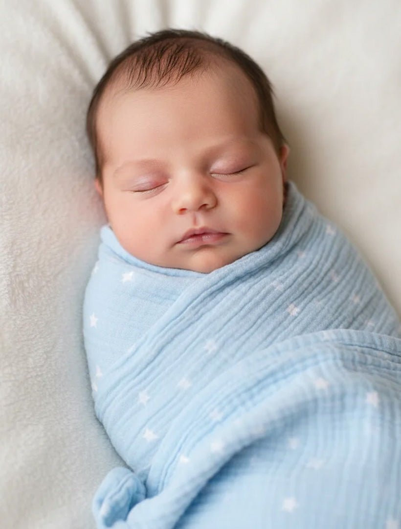 Muslin Cotton Swaddle Starry Night Blue - Zjoosh