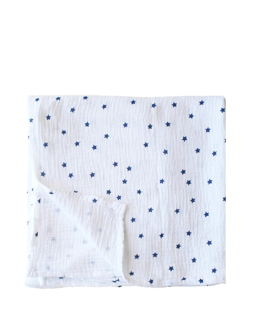Muslin Swaddle Navy Stars - Zjoosh