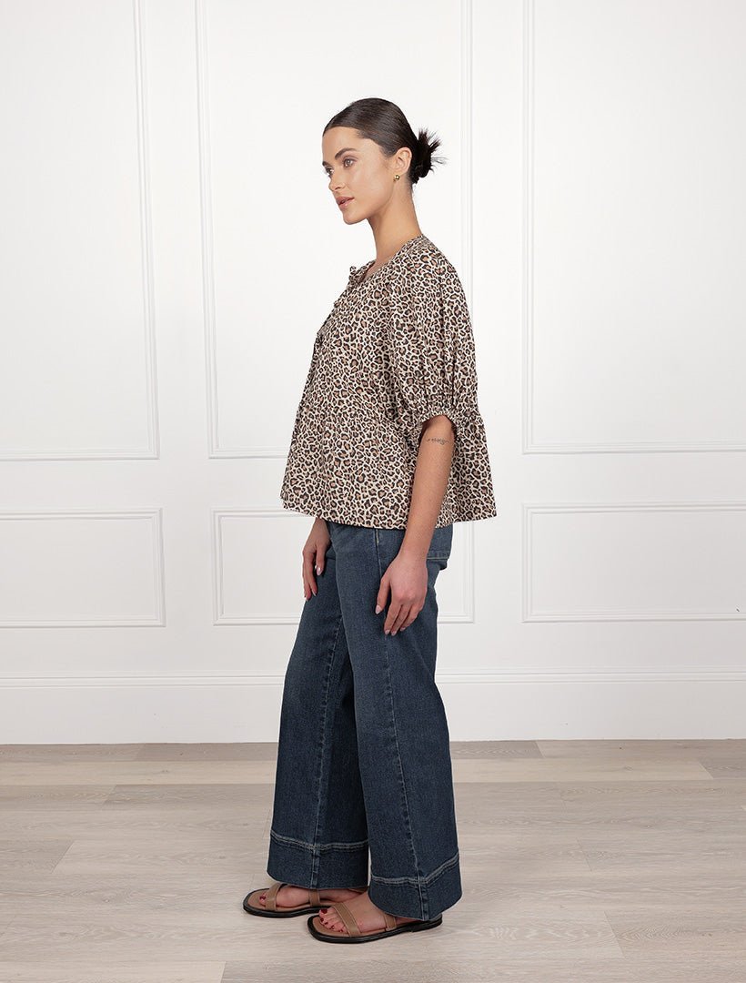 Nadia Tie Front Top Leopard - FINAL SALE - Zjoosh