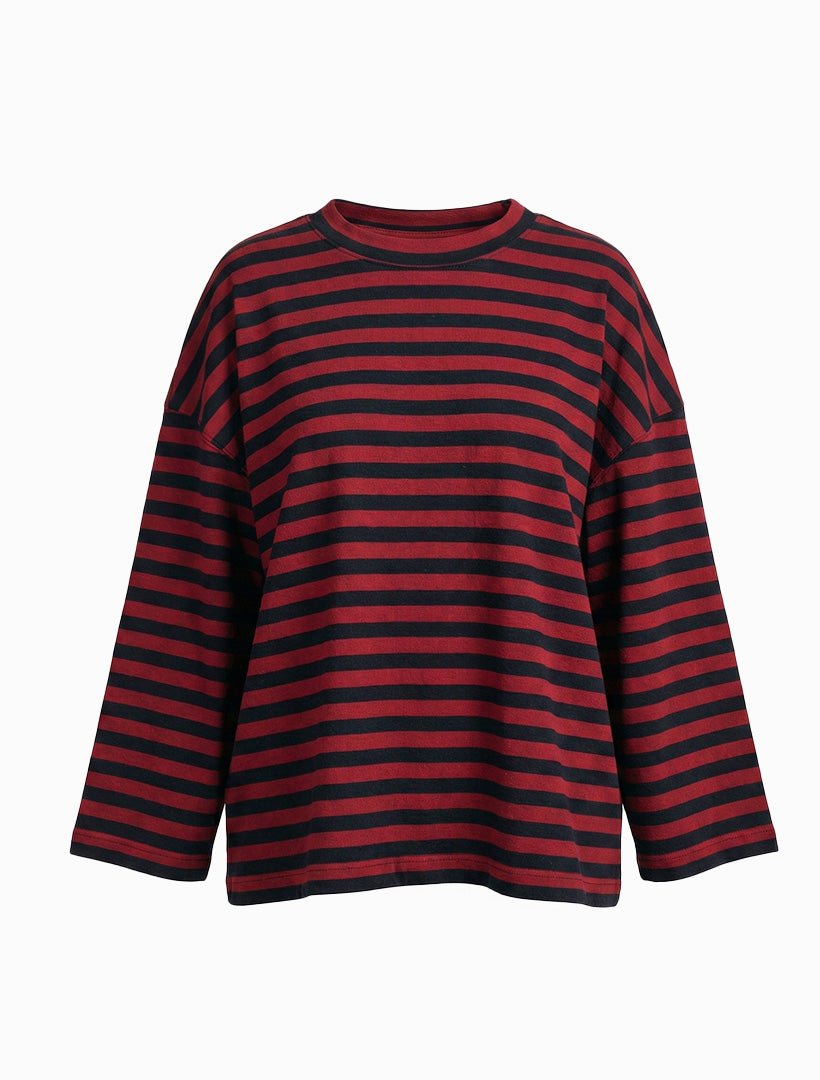 Nova Tee Navy Burgundy Stripes - Zjoosh