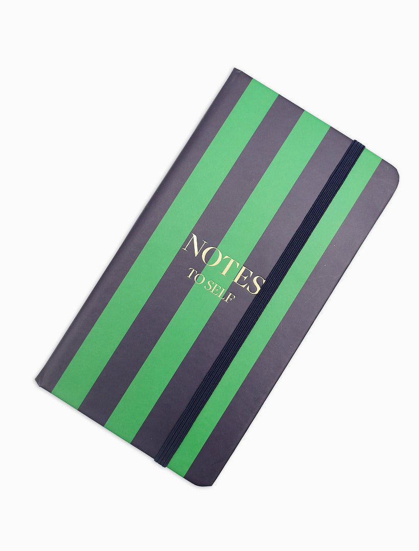 Paige Journal Navy Green Stripe - Zjoosh