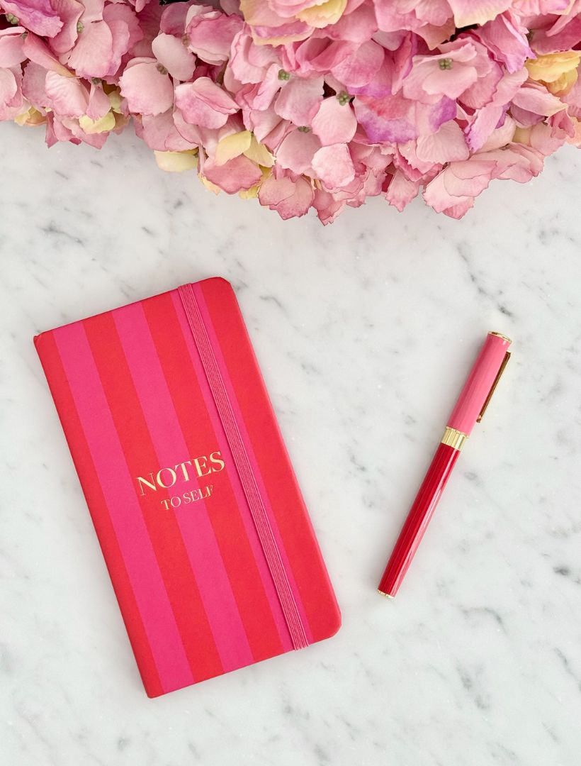 Paige Journal Pink Red Stripe - Zjoosh