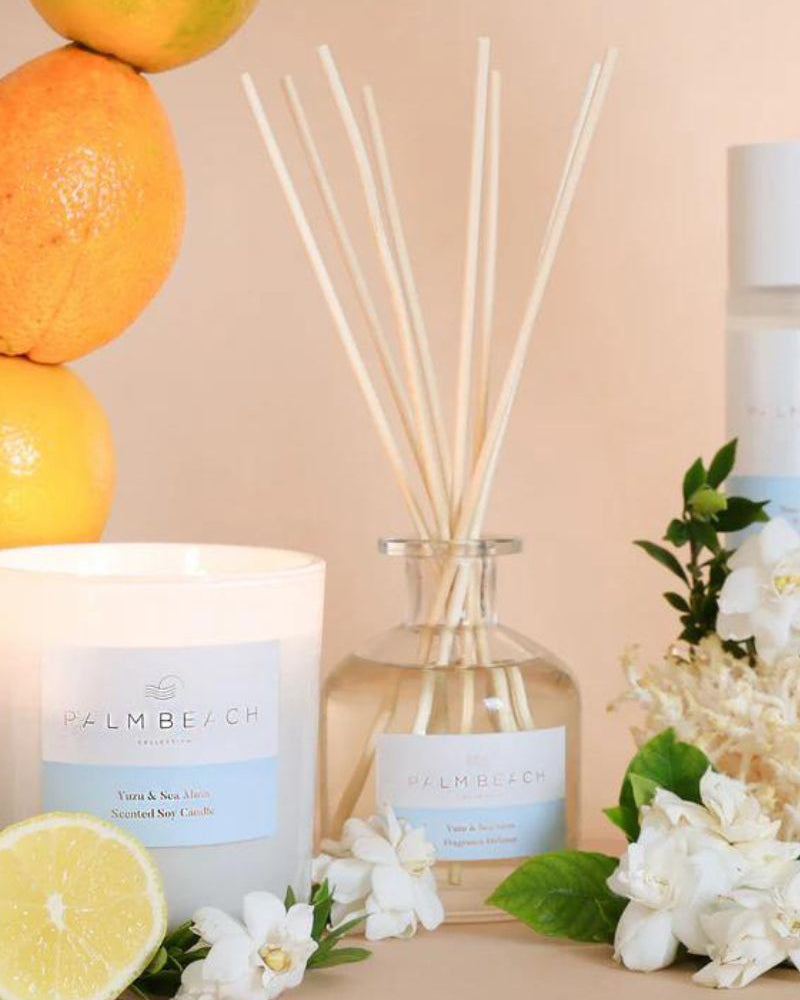 close up of the new yuzu palm beach candle