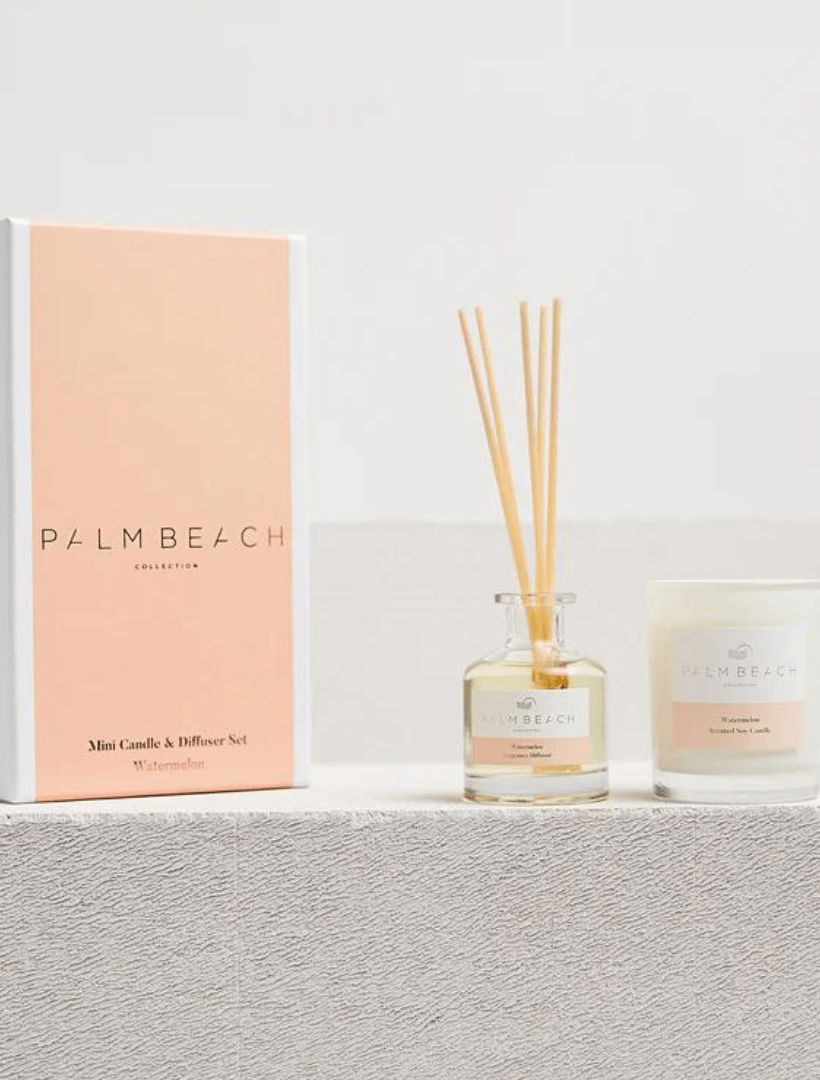 Palm Beach Watermelon Mini Candle And Diffuser Gift Set - Zjoosh