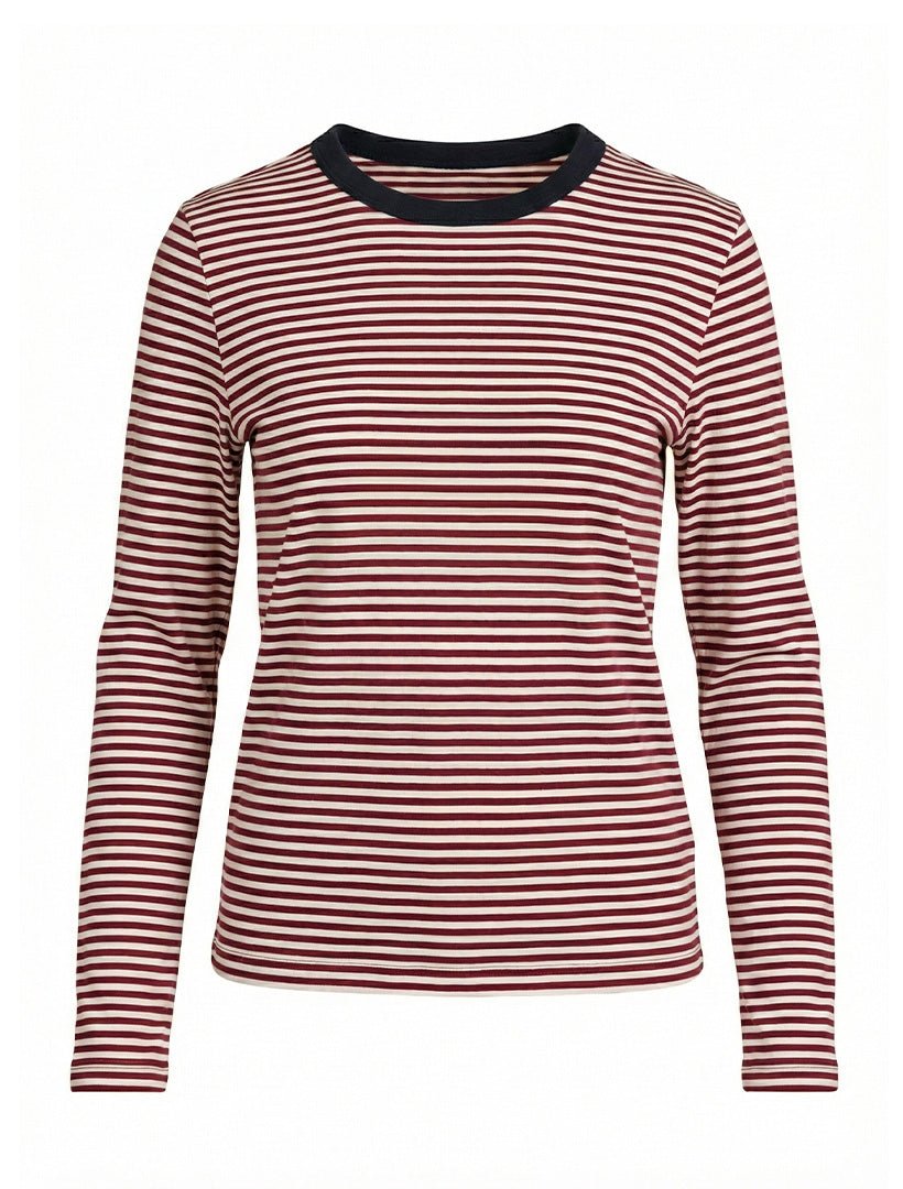 Paris striped Long Sleeve Tee Pinot - Zjoosh