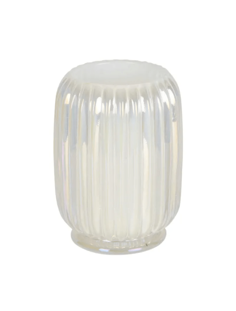 Pearl Ribbed Glass Tealight Holder Large - Zjoosh