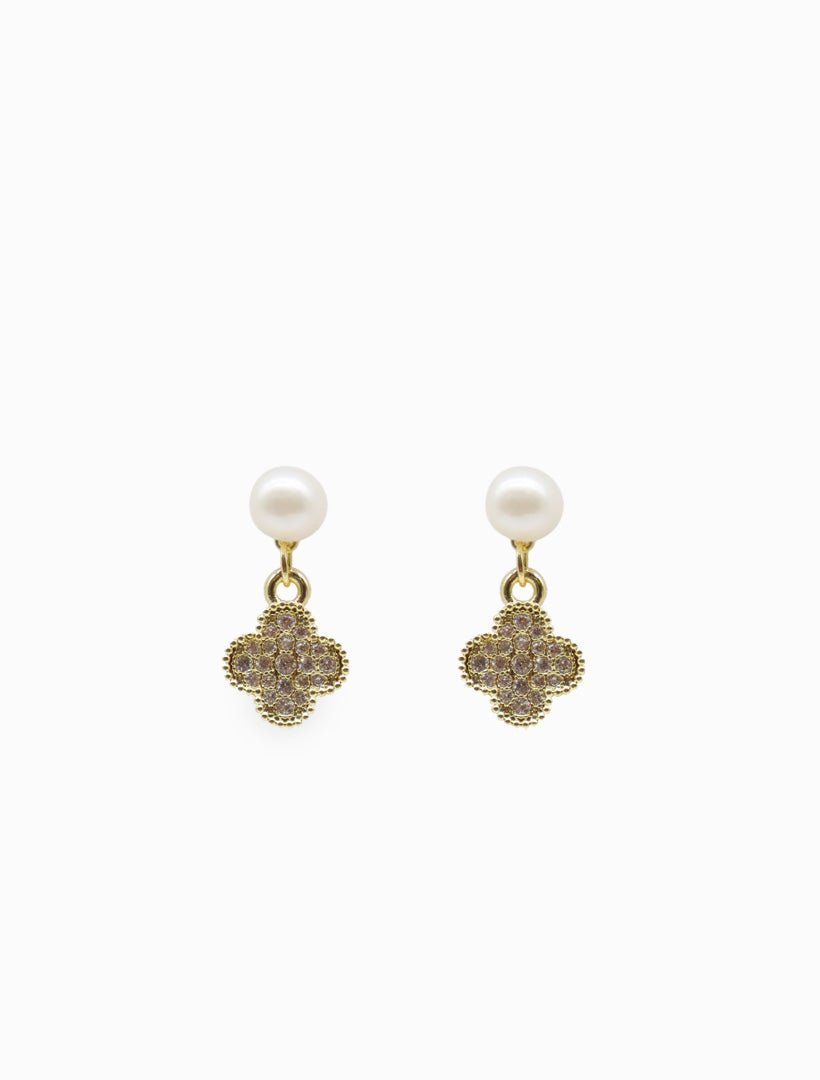 Pearl Stud Clover Drops - Zjoosh