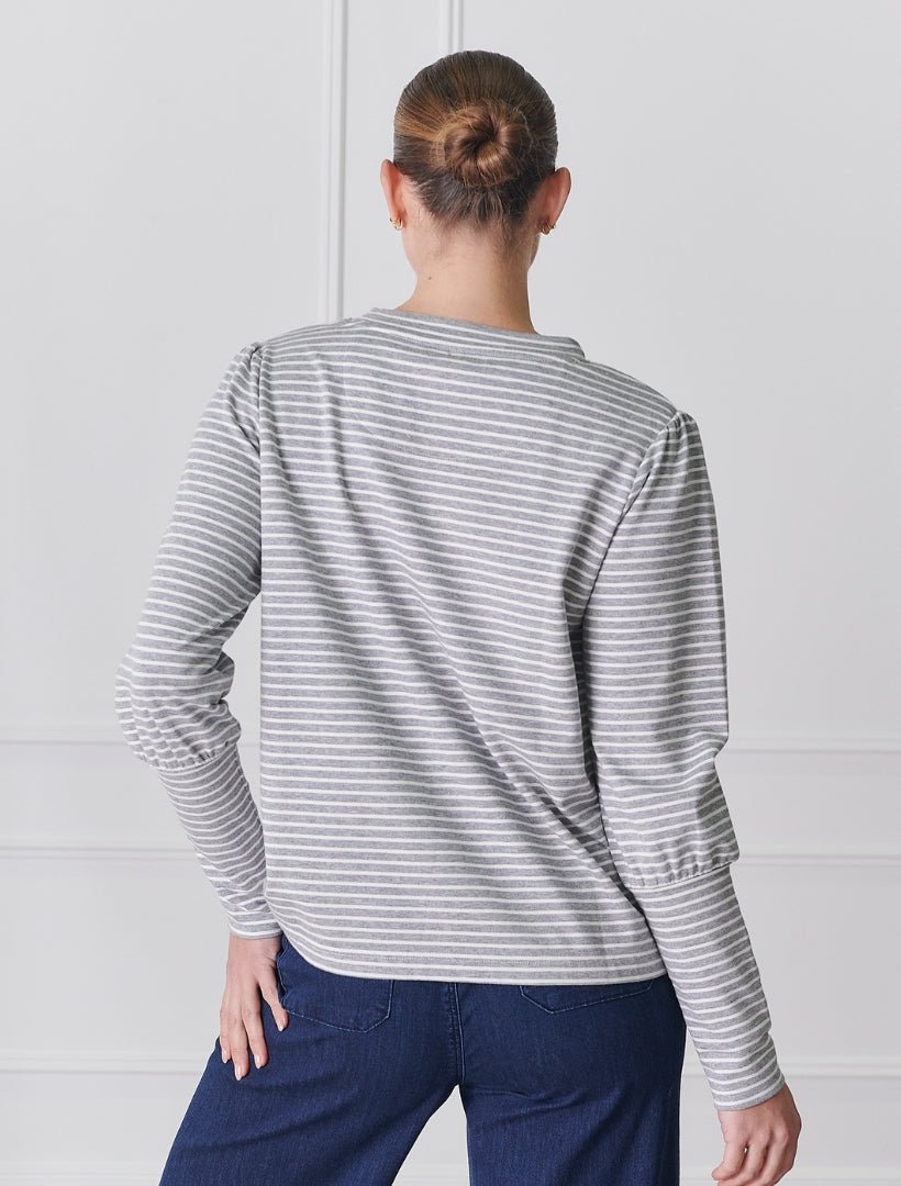 Penny Striped Top Grey - FINAL SALE - Zjoosh