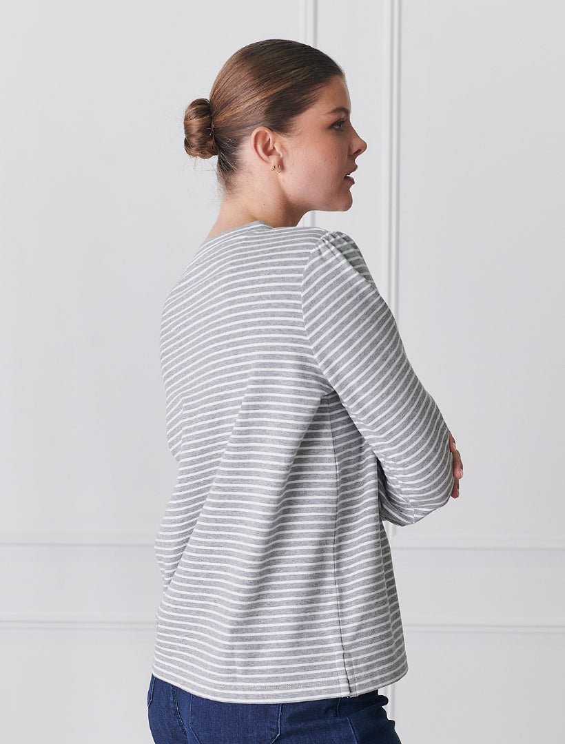 Penny Striped Top Grey - FINAL SALE - Zjoosh