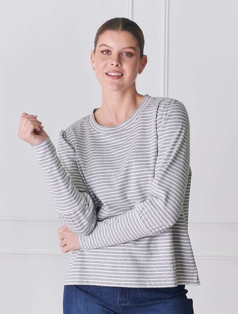 Penny Striped Top Grey - FINAL SALE - Zjoosh