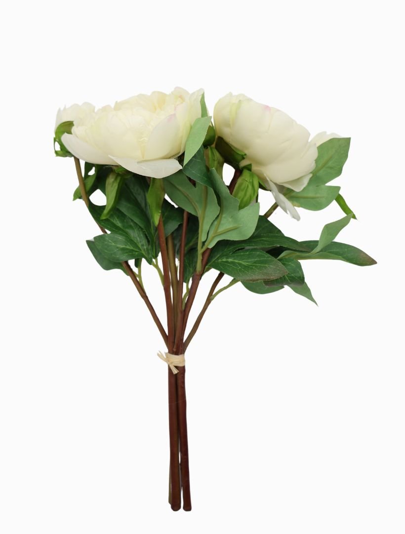 Peony Bouquet 32cm Ivory - Zjoosh