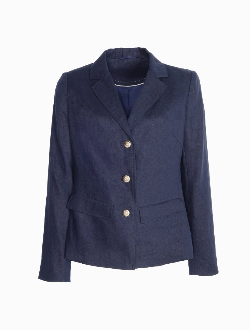 Peta Linen Blazer Navy - FINAL SALE - Zjoosh