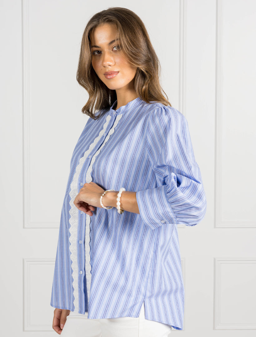 Pippa Striped Blouse Blue