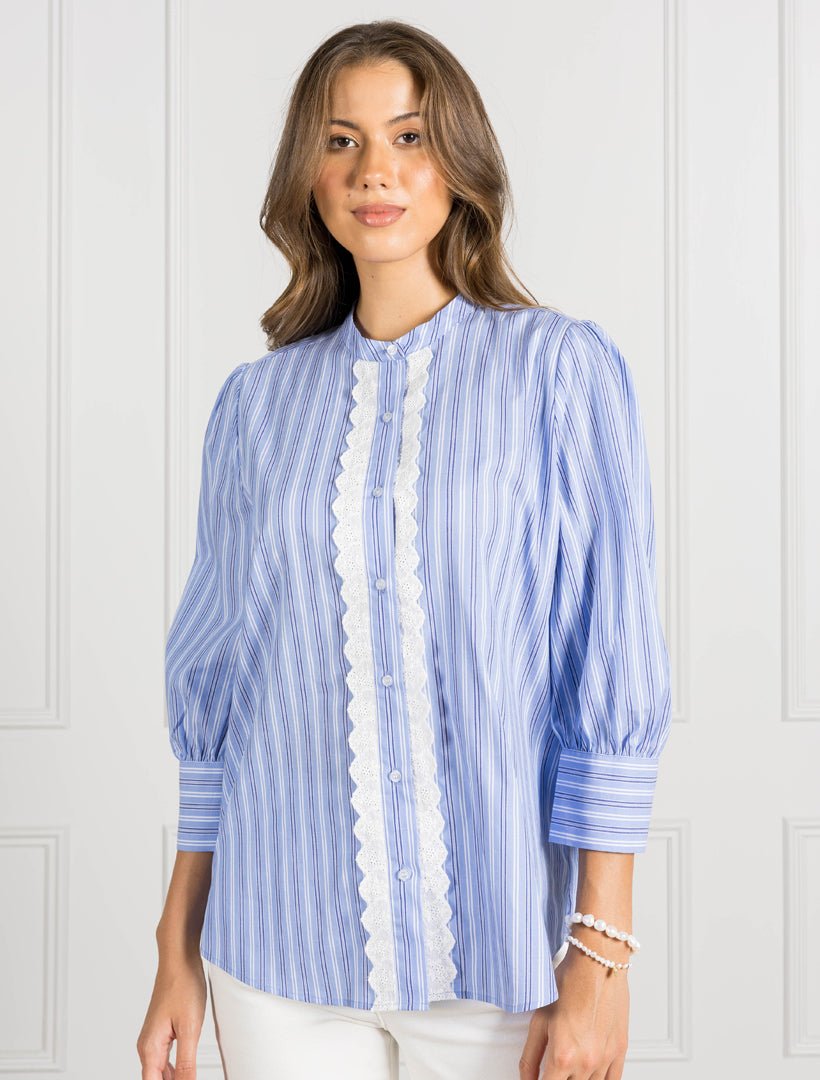 Pippa Striped Blouse Blue - FINAL SALE - Zjoosh