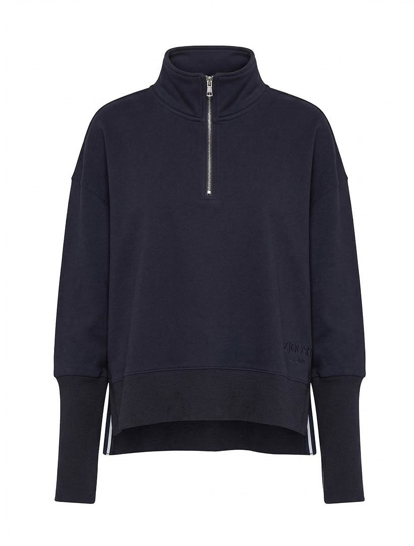Queenstown Zip Through Sweatshirt Navy - Zjoosh