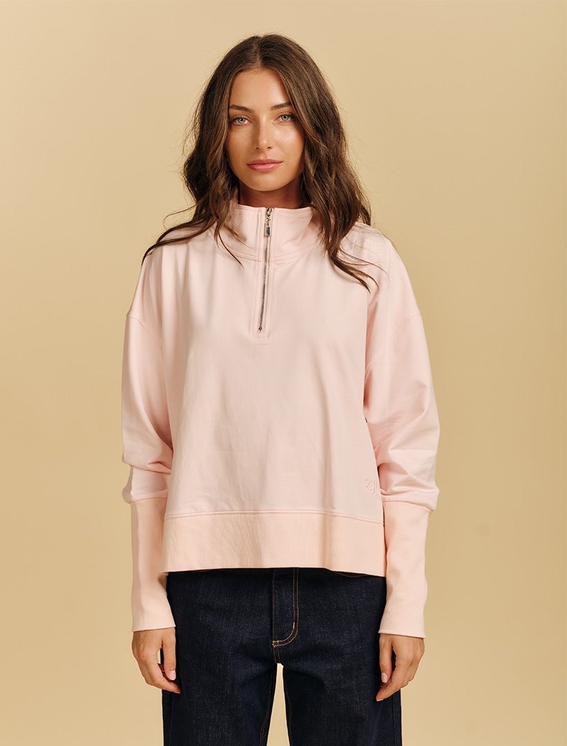 Queenstown Zip Through Sweatshirt Pink - Zjoosh