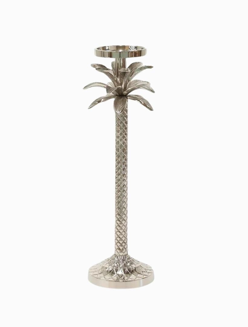 Raffles Palm Candle Stick Silver Medium - Zjoosh