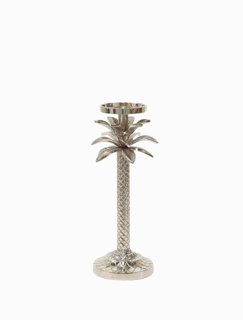 Raffles Palm Candle Stick Silver Small - Zjoosh