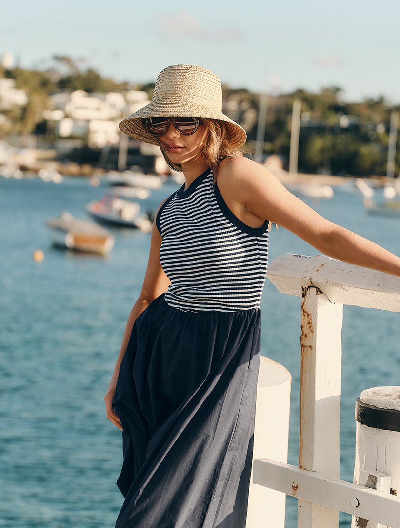 Raven Cotton Dress Navy - FINAL SALE - Zjoosh