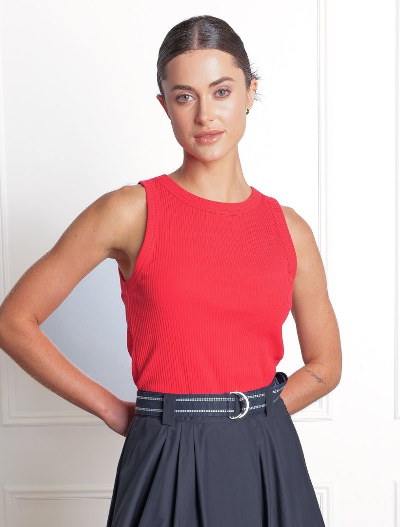 Raven Rib Tank Red - FINAL SALE - Zjoosh