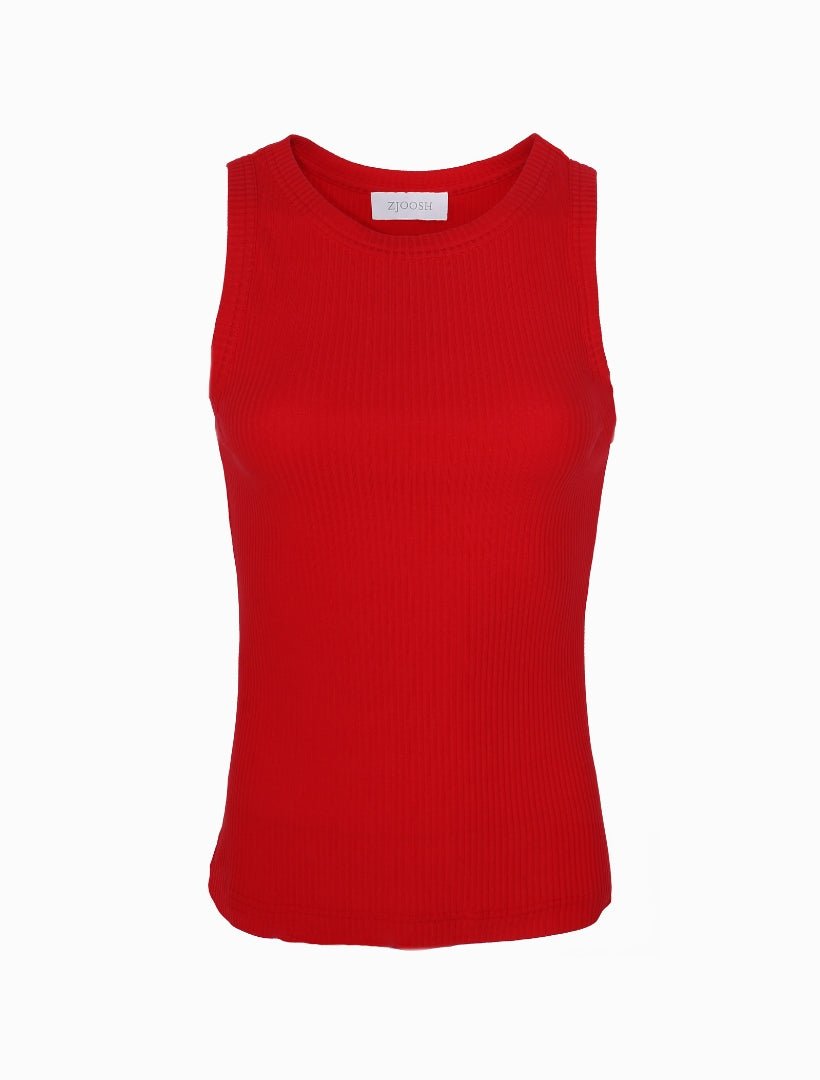 Raven Rib Tank Red - FINAL SALE - Zjoosh
