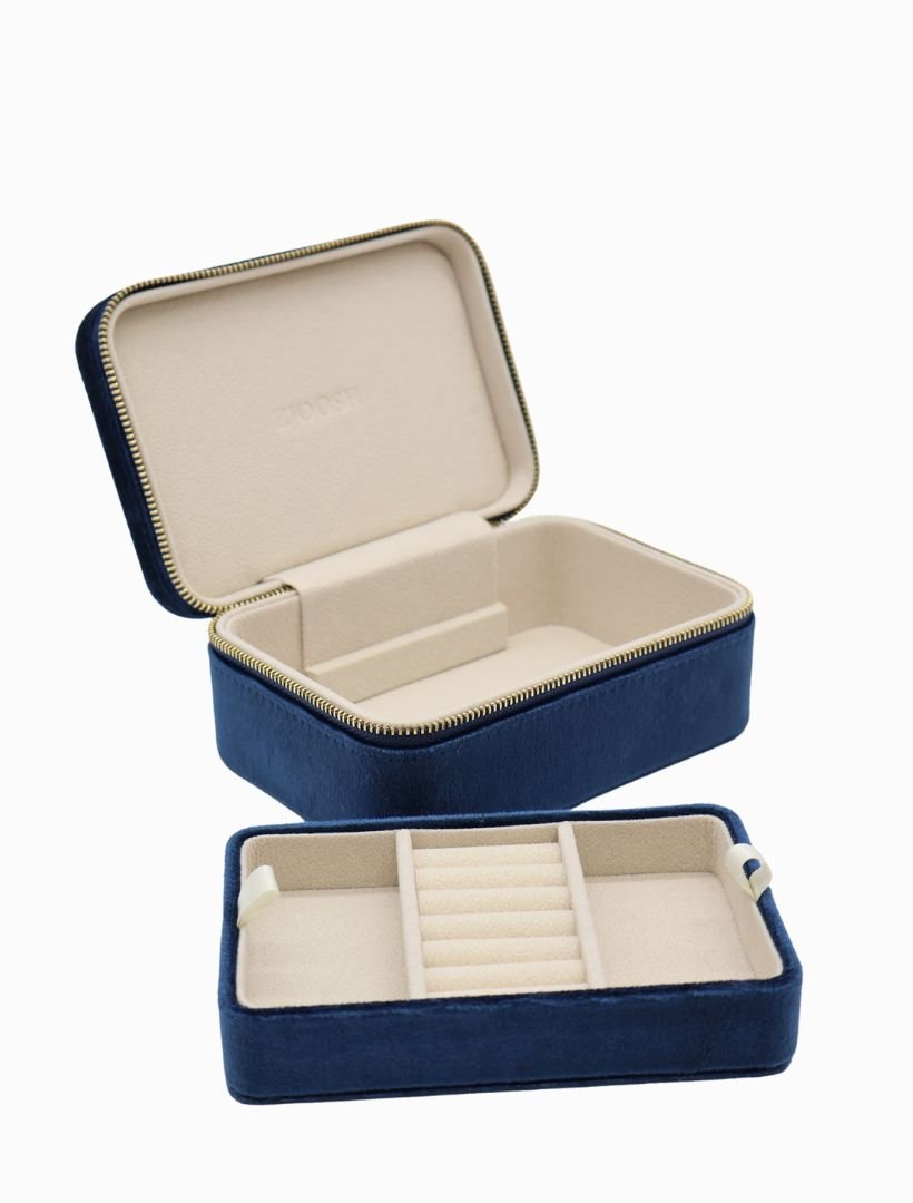 Rectangle Jewellery Case Navy - Zjoosh