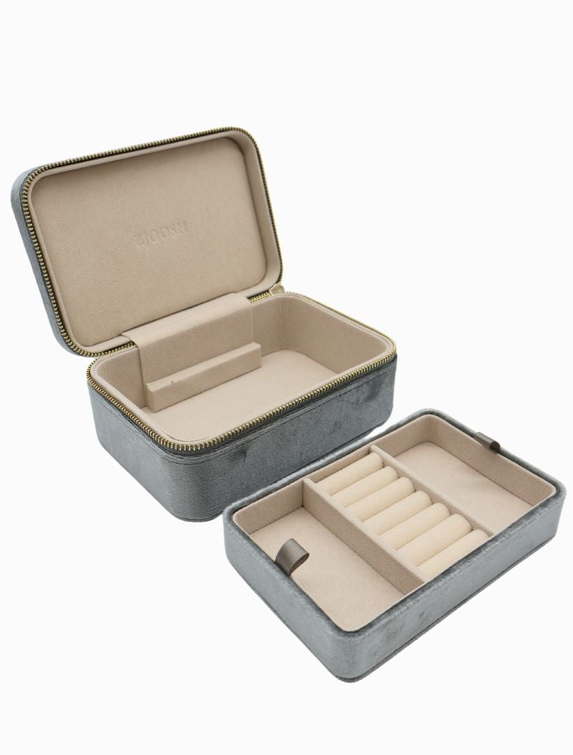 Rectangle Jewellery Case Silver - Zjoosh