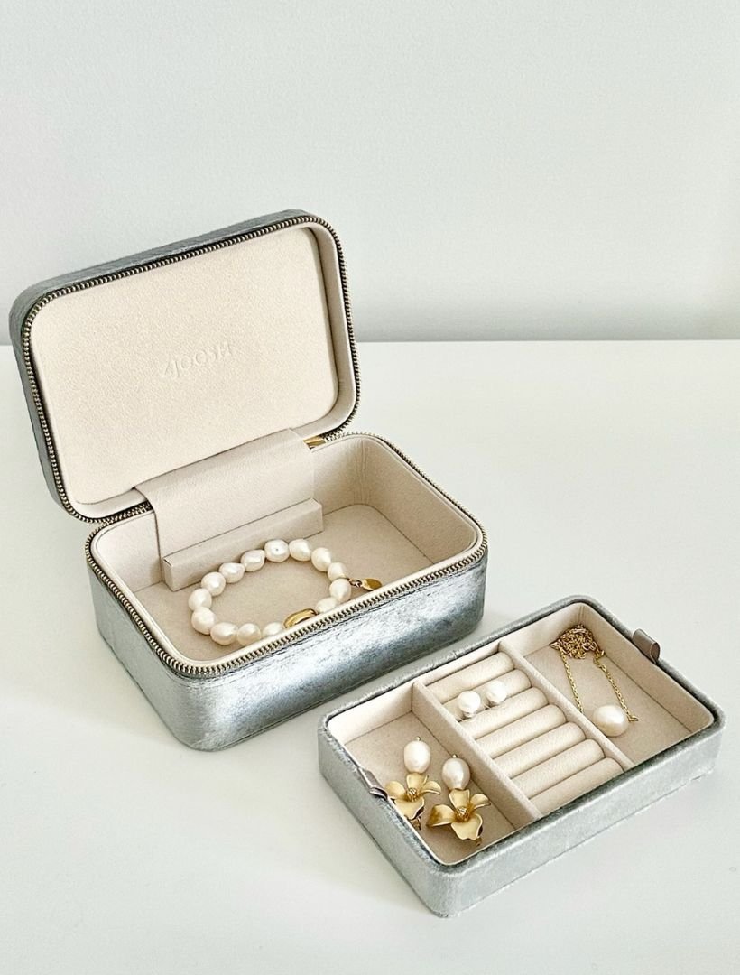 Rectangle Jewellery Case Silver - Zjoosh