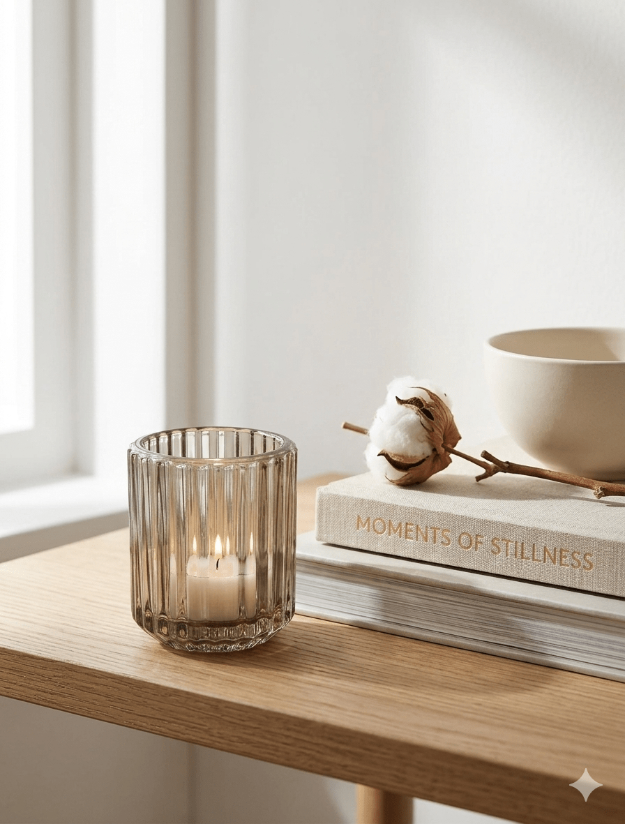 Reversible Ribbed Candleholder Smoke - Zjoosh