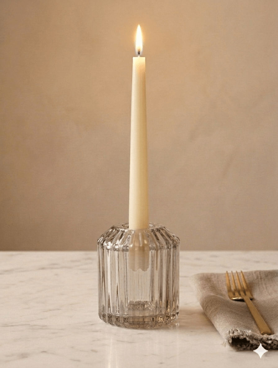 Reversible Ribbed Candleholder Smoke - Zjoosh