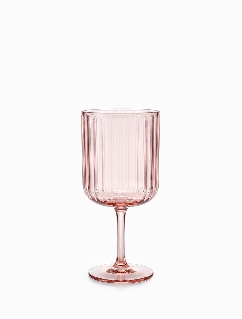 Ribbed Acrylic Wine Glass Pink - Zjoosh