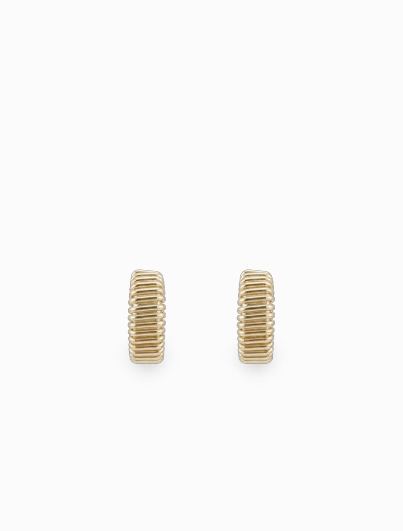 Ridged Hoops Gold - Zjoosh