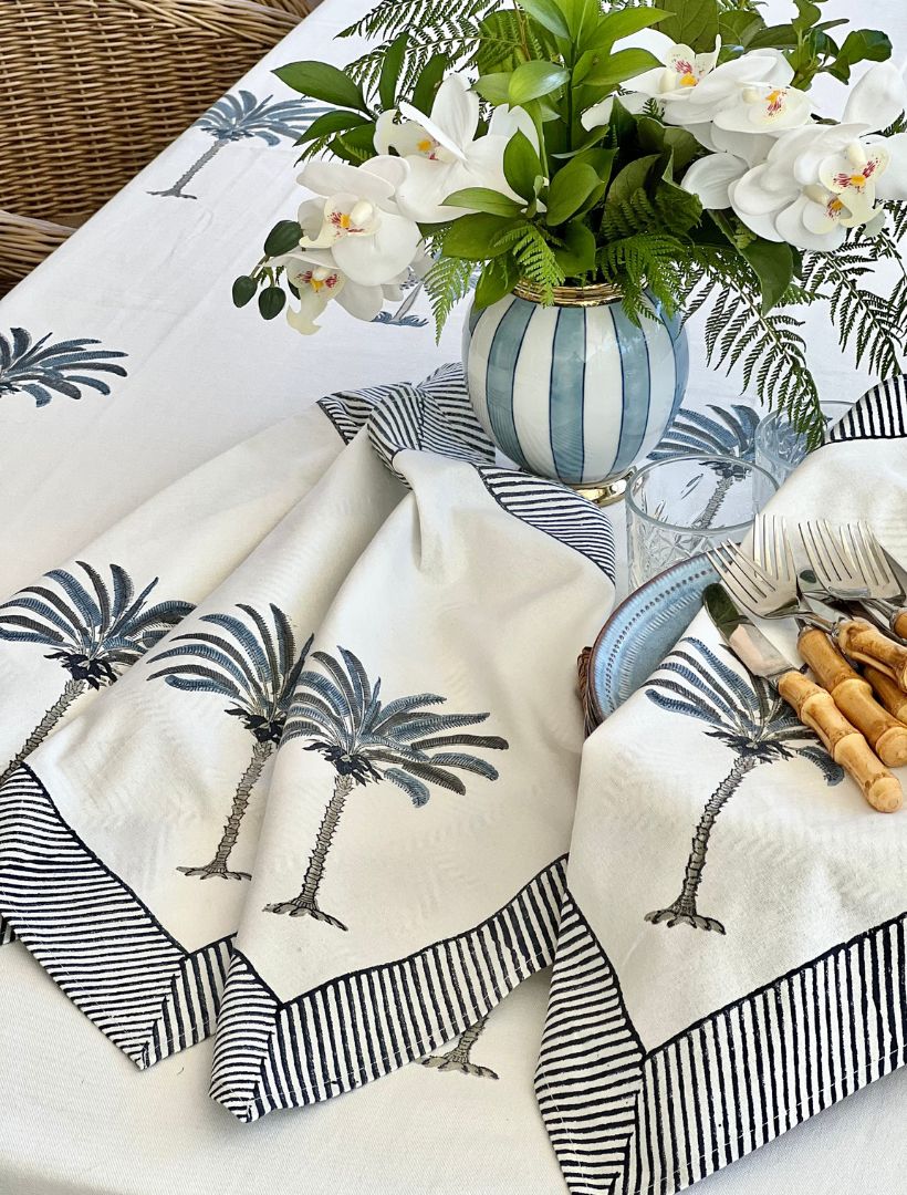 Ritchie Palms Napkin Blue (Set of 4) - Zjoosh