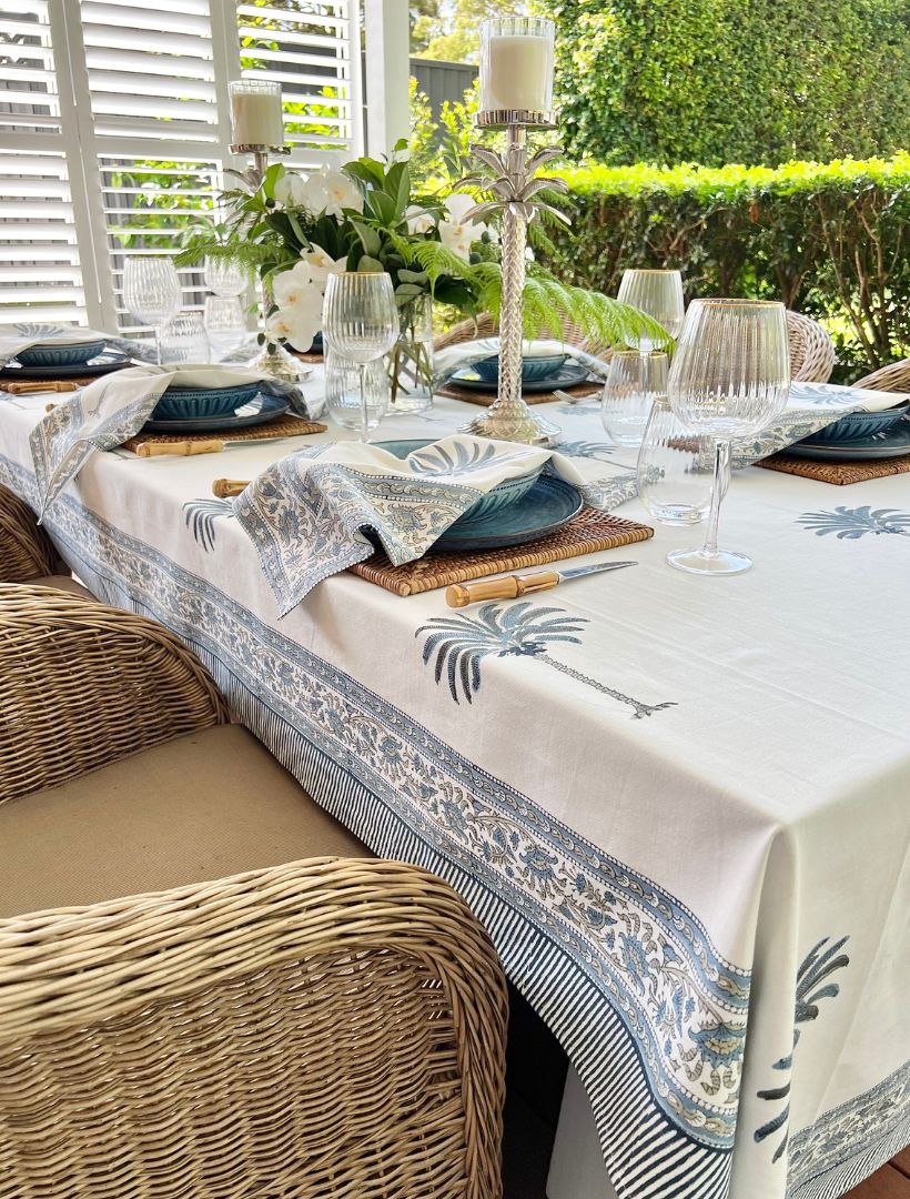 Ritchie Palms Tablecloth Blue (150cm x 320cm) - Zjoosh