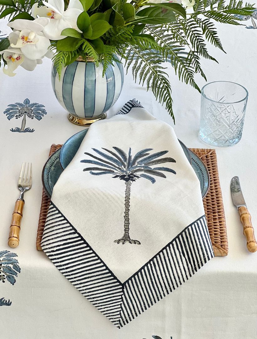 Ritchie Palms Napkin Blue (Set of 4)