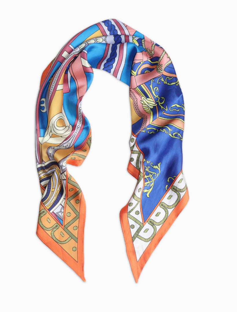 Riviera Scarf Navy Orange - Zjoosh