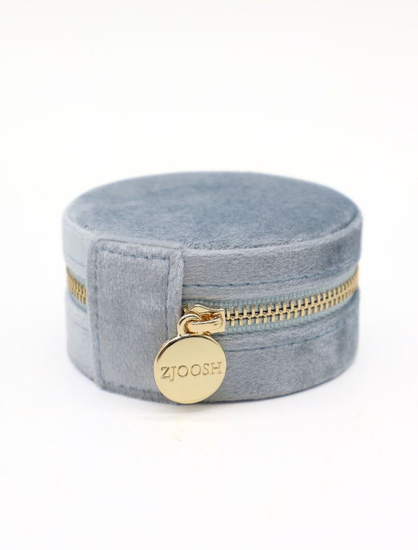 Round Jewellery Case Blue - Zjoosh