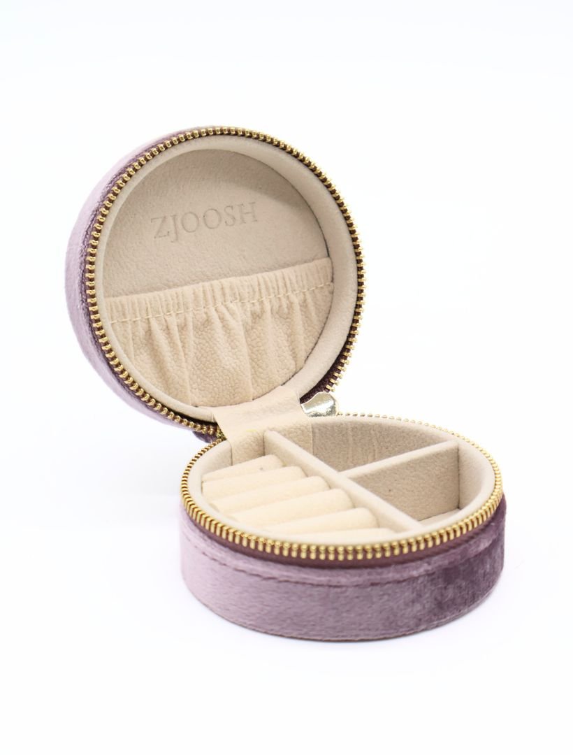 Round Jewellery Case Lilac - Zjoosh